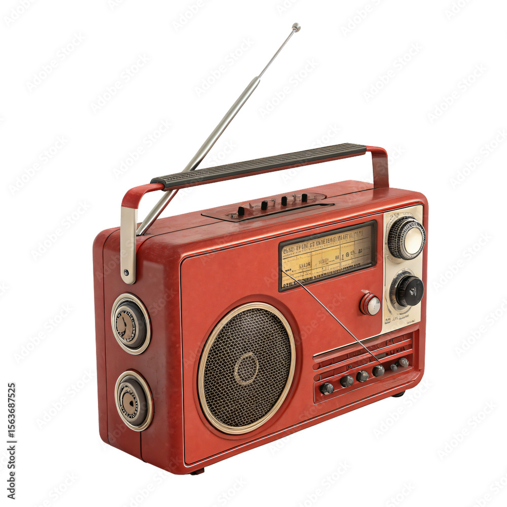 Fototapeta premium Old Radio isolated on transparent background