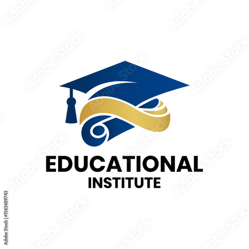 Minimalist Education Logo Featuring an Abstract Graduation Cap, Perfect for Schools, Private Tutors, Coaching Centers, or Knowledge-Based Brands