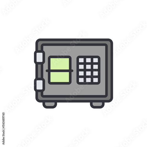 Stylized Metal Safe With Digital Keypad On Transparent Background