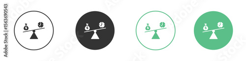 Time and money compare scale icon modern, simple, vector, icon for website design, mobile app
