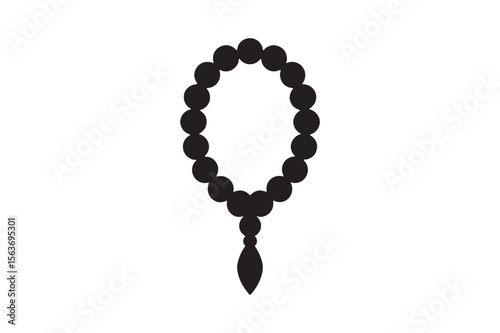 tasbih silhouette vector art illustration on white background
