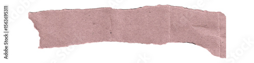 Transparent Background: Dusty Rose Pink Paper Strip with Torn, Distressed Edges and Subtle Creases, Perfect for Rustic, Vintage, and Feminine Designs.

