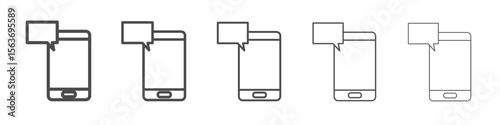 mobile text icon simple isolated vector sign