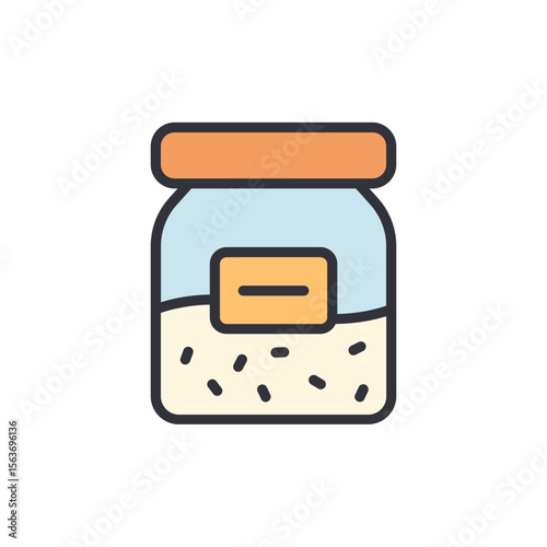 Stylized Illustration Of A Preserved Food Jar With A Custom Label
