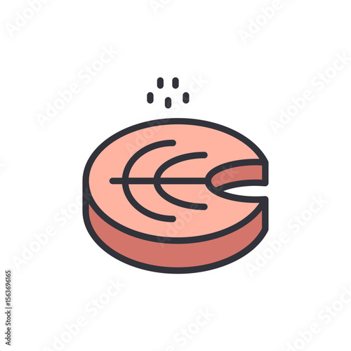 Aromatic Salmon Steak With Delicious Spices For Fine Dining Icon
