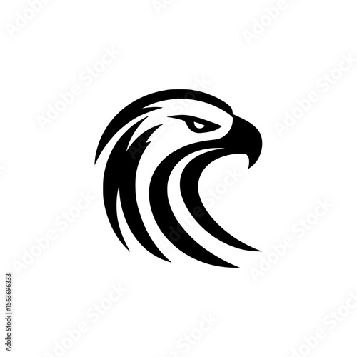 silhouette eagle head logo design Vector