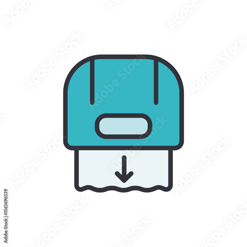 Modern Hand Towel Dispenser Graphic With Directional Arrow Sign