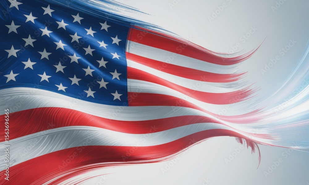 Fototapeta premium Waving American Flag Art