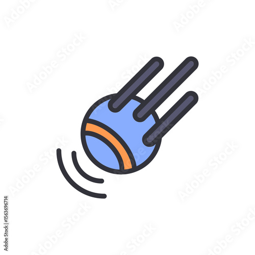 Stylized Comet Illustration With A Glowing Ring On Transparent Display
