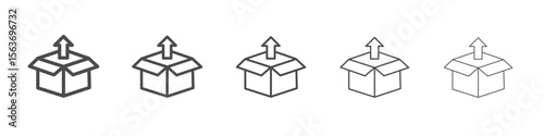 open box icon simple isolated vector sign