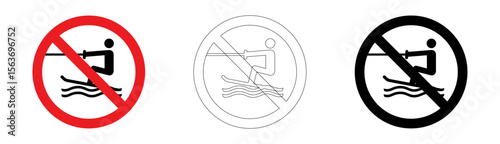No towed water activity sign in vector format