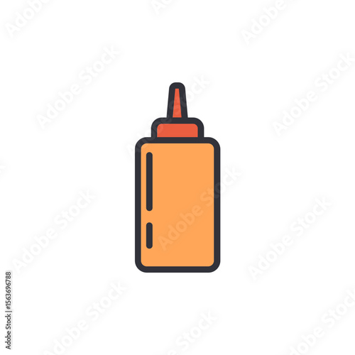 Simple Mustard Bottle Icon With Clean Lines On Transparent Backdrop