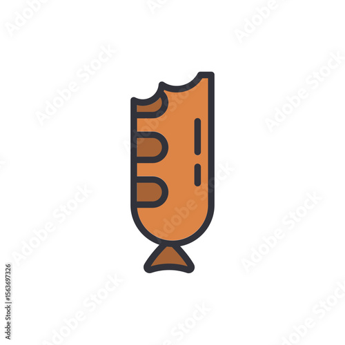 Iconic Bitten Sausage Design Presenting A Modern And Playful Culinary Visual
