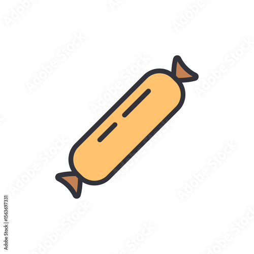 Stylized Illustration Of Sausage Isolated On A Transparent Setting