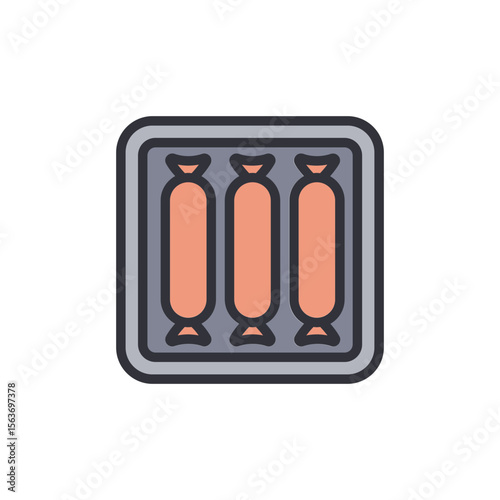 Tray Of Sausages Ready For Grilling With Transparent Background