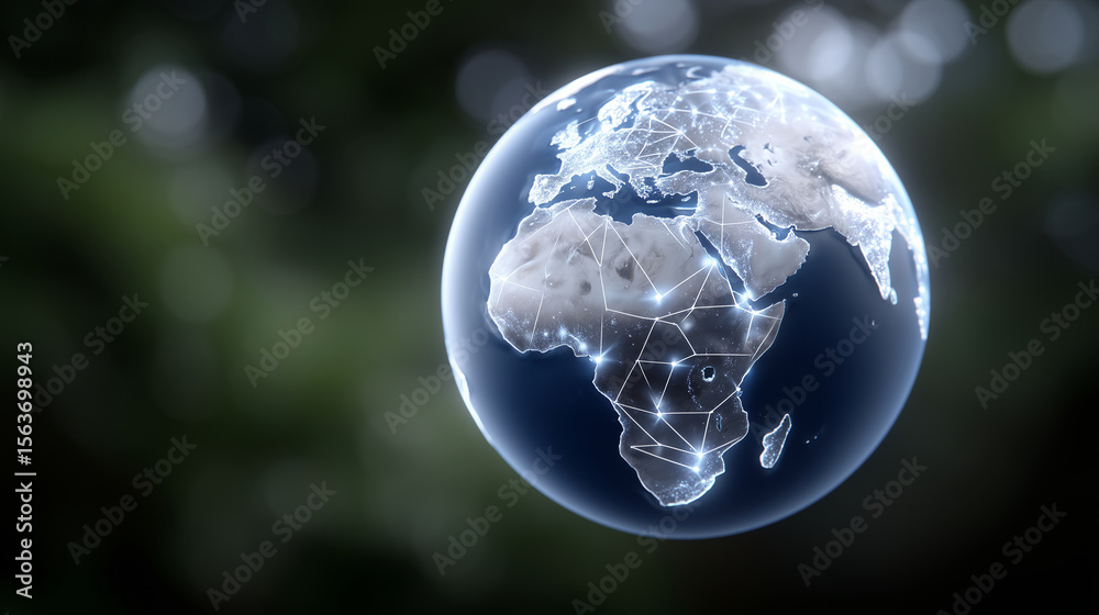 Obraz premium Interconnected Globe Representing Global Business and Ecology