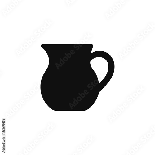 ミルクピッチャーのシルエットアイコン｜Milk Pitcher Silhouette Icon