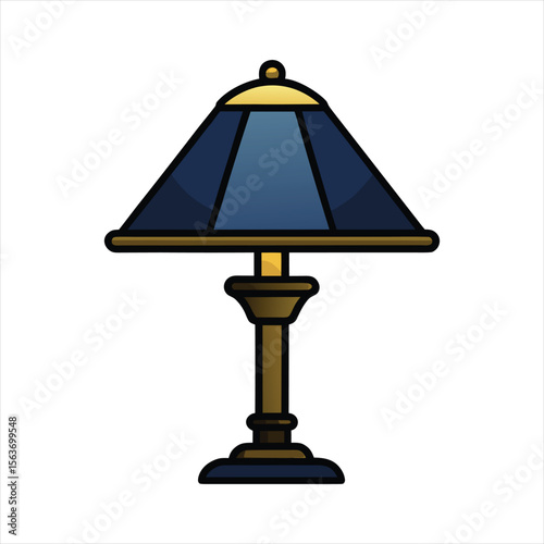 Table Lamp Silhouette Icon Vector Black Clipart Design

