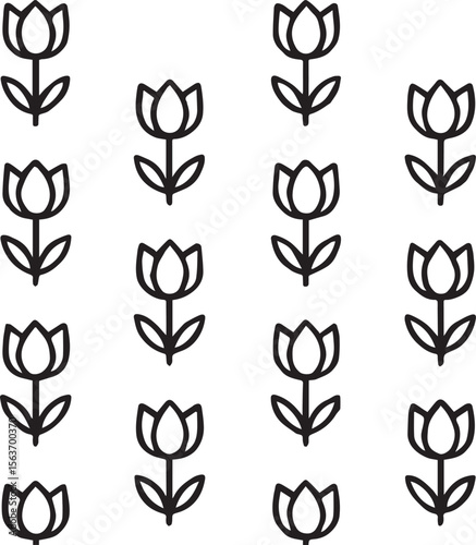 Tulip Flower Icon Set: Spring Botanical Vectors for Apps, Logos & Wedding Invitations