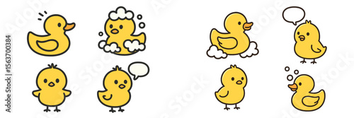 Fun and cheerful cartoon ducks enjoying playful activities in a vibrant animated style