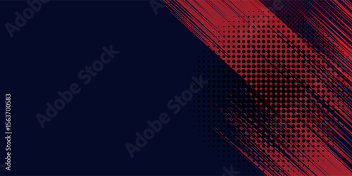 PrintRed halftone dots blue color pattern gradient grunge texture background. Dot pop art comic sport style halftone