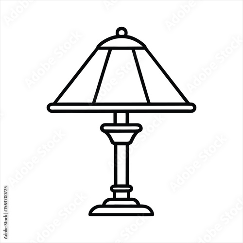 Table Lamp Silhouette Icon Vector Black Clipart Design

