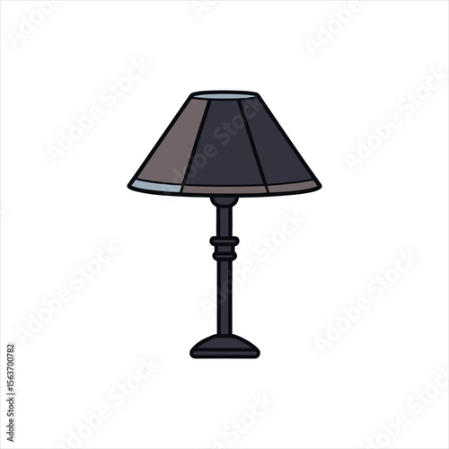 Table Lamp Silhouette Icon Vector Black Clipart Design

