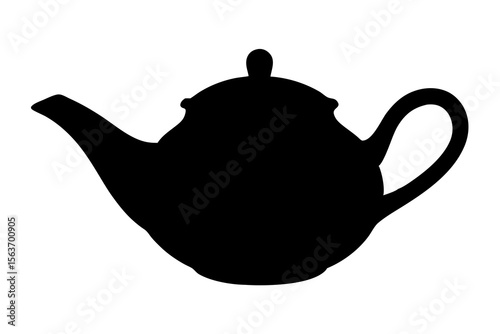 Teapot Silhouette Vector – Classic Black Tea Kettle Icon