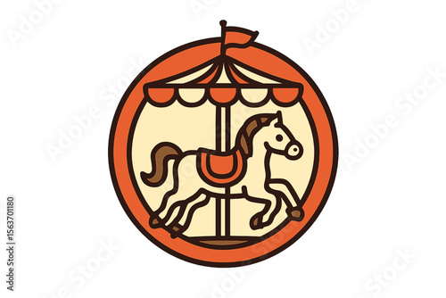 Vintage carousel horse rides in a colorful amusement park celebrating joy and nostalgia