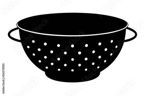 Silhouette Colander Icon – Kitchen Strainer Vector for Cooking Tools Design