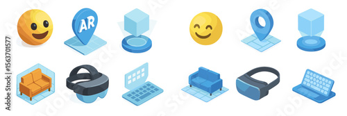 Exploring modern technology with emoticons and virtual reality elements in a digital environment