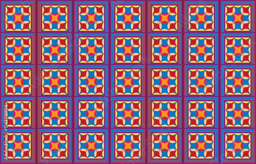 Geometric ethnic pattern. Traditional oriental Indian ikat design for background, print, border wrapping, batik, fabric, vector illustration.
