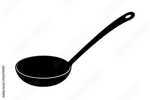 Ladle Silhouette – Kitchen Utensil Vector Illustration for Cooking and Serving
