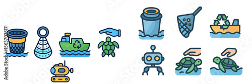 Efforts to protect marine life through clean-up activities and recycling initiatives in coastal areas