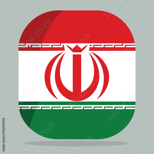 Flag of Iran.vector flag icon.Flat Illustration of the Iran national flag. Iran flag design.
