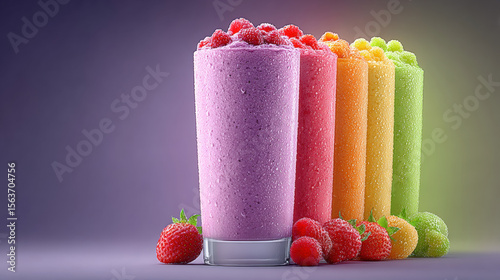 Enhancing, Enhance colors of fruit smoothies with natural backlighting in this image.
