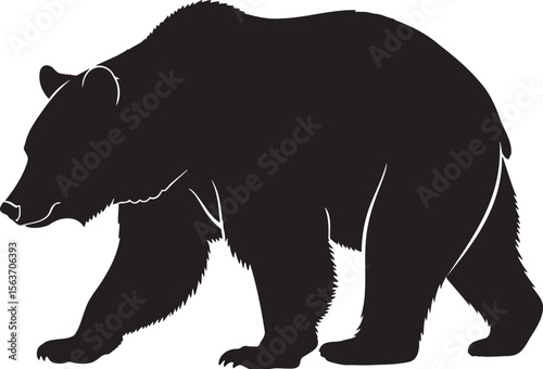Silhouettes of bears in various poses including standing, walking and cub