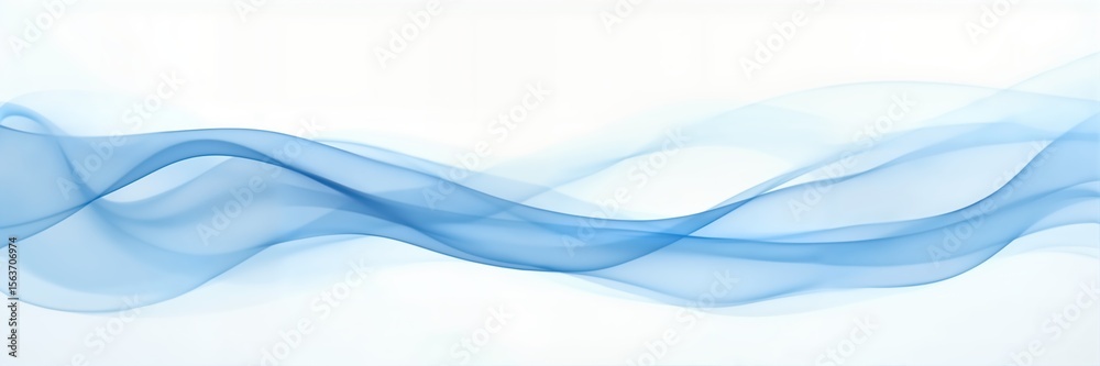 Fototapeta premium Soft blue waves on a clean white background create a calming and modern design. Perfect for backgrounds, presentations, and digital media.