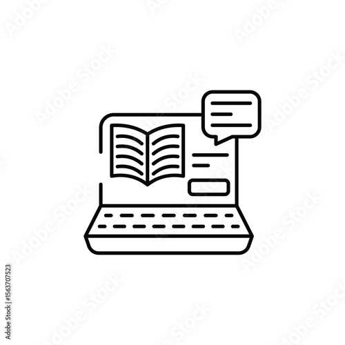 E Learning icon design with white background stock illustration
