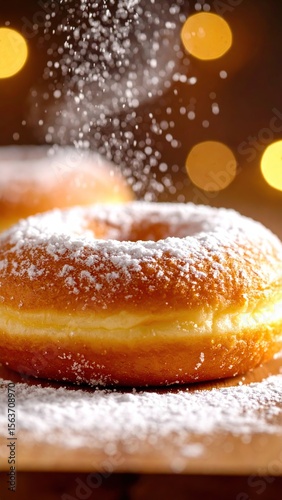Delicious Donuts with Powdered Sugar, Sweet Treat, and Food Photography.