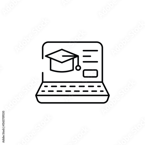E Learning icon design with white background stock illustration