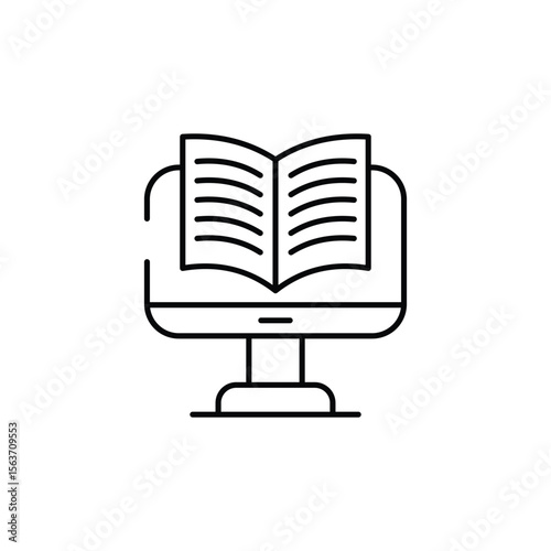 Digital Book icon design with white background stock illustration