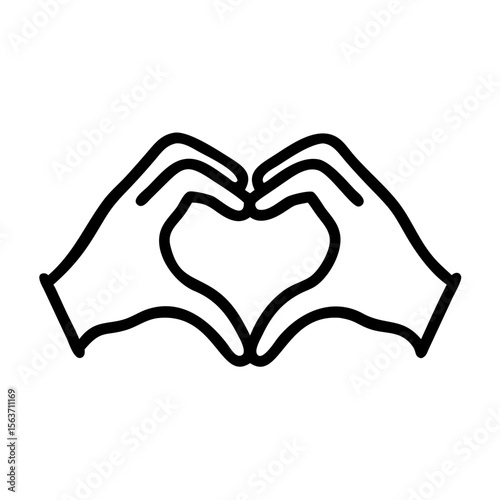 Friendship icon in flat color style, heart-shaped cookie cutter isolated