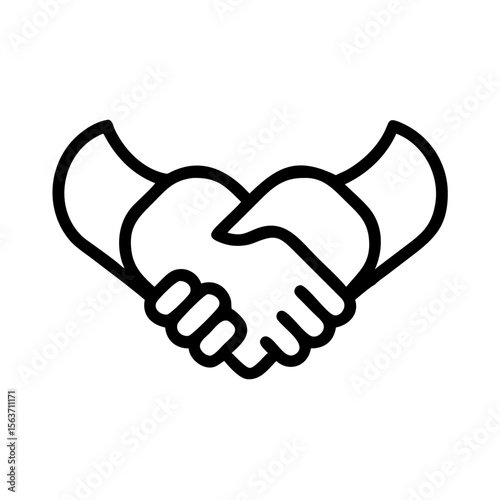 Friendship icon in flat color style, handshake vector illustration