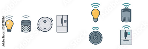 Smart home technology devices interacting in a modern living environment showcasing connectivity and convenience