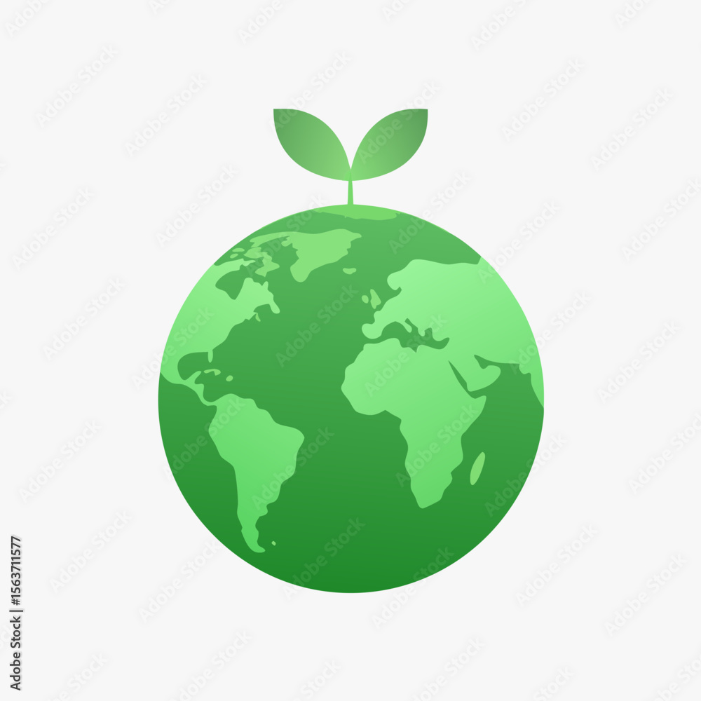 Green Earth Growth Icon - Environmental Conservation Green Earth Growth Icon - Environmental Conservation