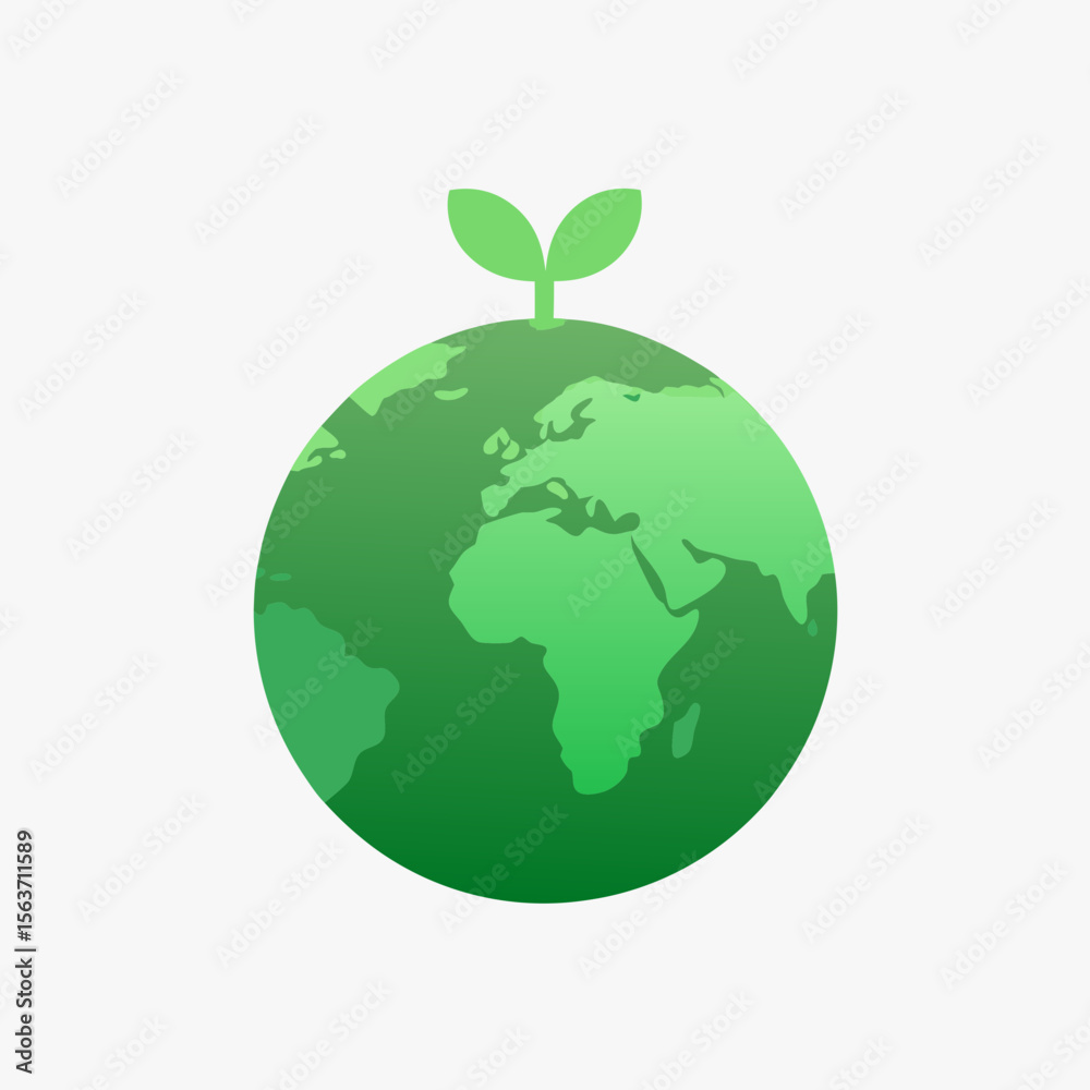Green Earth Growth Icon - Environmental Conservation Green Earth Growth Icon - Environmental Conservation