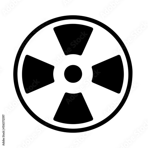 Black and white radiation symbol vector illustration