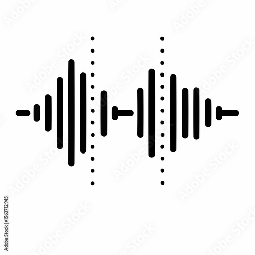 Waveform with cut points. Post-production