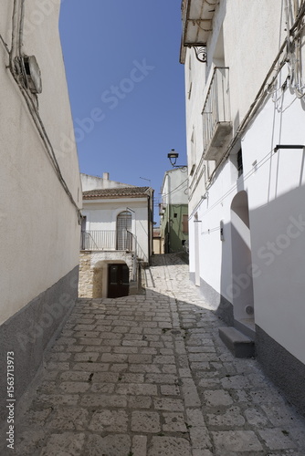 Fototapeta Naklejka Na Ścianę i Meble -  A small street in Oppido Lucano, a rural town in the province of Potenza in Italy.